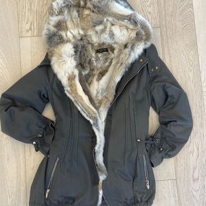 Real rabbit fur coat.